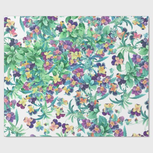 Pansy-Blumengarten-Blumen-Verpackungs-Papier Geschenkpapier (Flach)