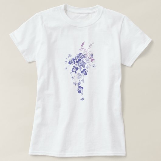 Pansy-Blumenstrauß - das Shirt der Frauen - Weiß (Design vorne)