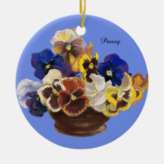 Pansy Bouquet Keramik Ornament (Vorne)