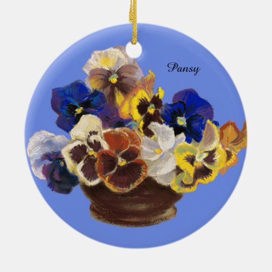 Pansy Bouquet Keramik Ornament (Hinten)