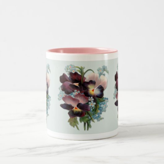 Pansy Bouquet Zweifarbige Tasse (Mittel)