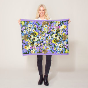 Pansy Cascade Fleece Blanket