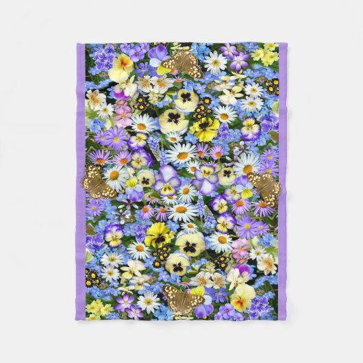 Pansy Cascade Fleece Blanket (Vorderseite)