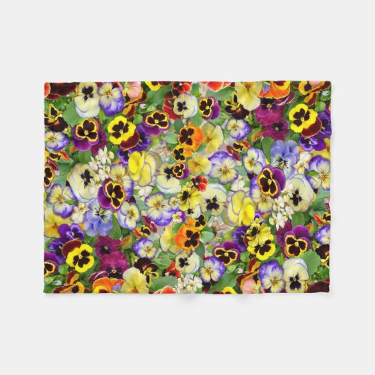 Pansy Cascade Fleece Blanket (Vorderseite (Horizontal))