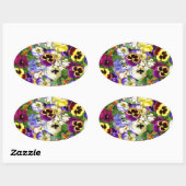 Pansy Cascade Ovaler Aufkleber (Blatt)