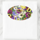 Pansy Cascade Ovaler Aufkleber (Tasche)