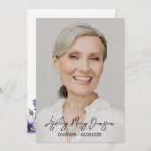 Pansy Celebration of Life Photo Funeral Einladung (Vorne/Hinten)