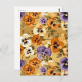 Pansy Chiyogami Postkarte (Vorne/Hinten)