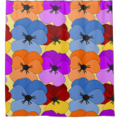 Pansy Collage Duschvorhang (Vorderseite)