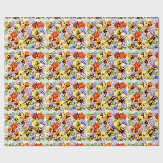 Pansy Collage Geschenkpapier (Flach)