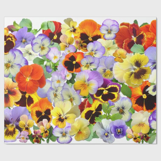 Pansy Collage Geschenkpapier (Flach)