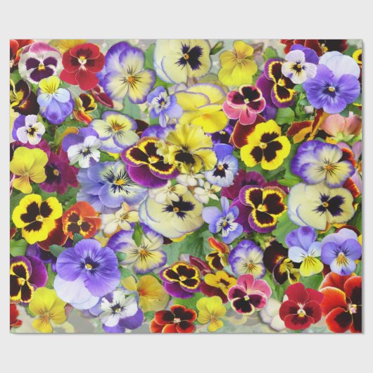 Pansy Collage Geschenkpapier (Flach)