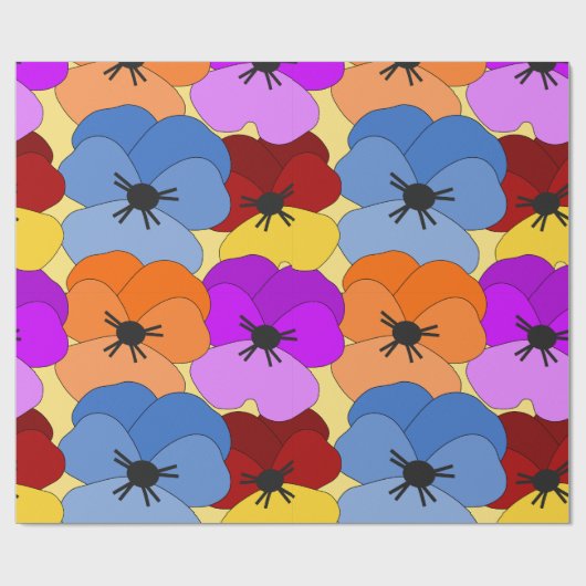 Pansy Collage Geschenkpapier (Flach)