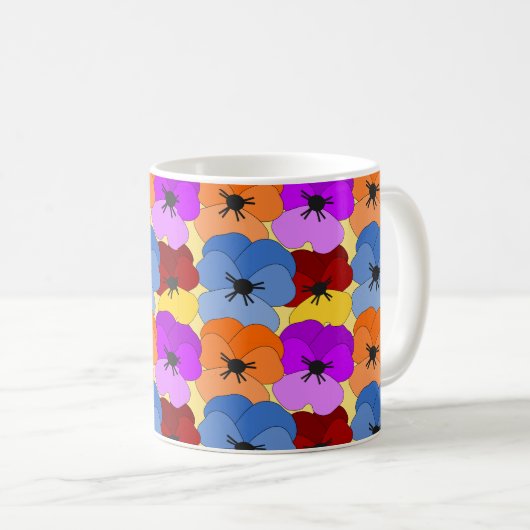 Pansy Collage Kaffeetasse (VorderseiteRechts)
