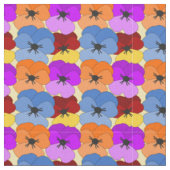 Pansy Collage Stoff (Nahaufnahme)