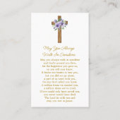 Pansy Cross Memorial Photo Funeral Prayer Card Visitenkarte (Rückseite)