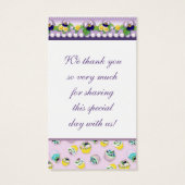 Pansy Cupcakes - Baby Shower Favor Geschenketikett (Rückseite)