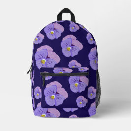 Pansy Design on Backpack Bedruckter Rucksack