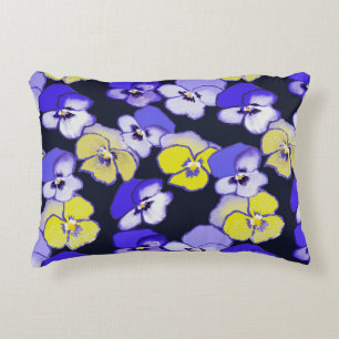 Pansy Design Yellow Lila Blue Garden Blume Dekokissen