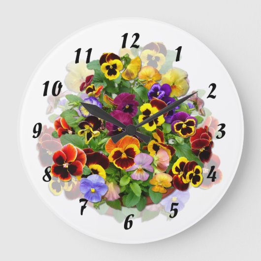 Pansy Display Große Wanduhr (Vorderseite)