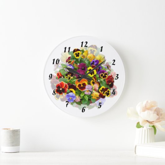 Pansy Display Große Wanduhr (Zuhause)