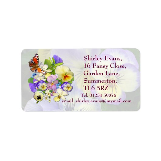 Pansy Display ~ Label # 4 Adressaufkleber (Vorne)