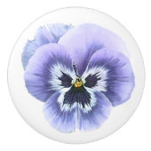 Pansy Face Lila Keramikknauf (Vorderseite)