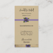 Pansy Floral Business Card Visitenkarte (Rückseite)