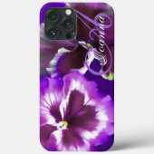 Pansy floral lila name Case-Mate iPhone hülle (Rückseite)