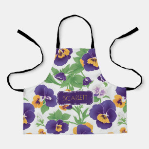 Pansy Floral Personalisiertes Muster Schürze