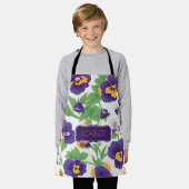 Pansy Floral Personalisiertes Muster Schürze (Getragen)
