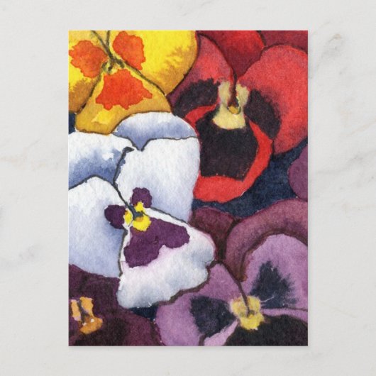 Pansy Floral Postcard Postkarte (Vorderseite)