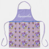 Pansy Floral Shabby Chic Lavender Lila Viola Schürze (Vorderseite)