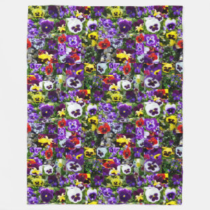 Pansy Foto Collage: Kaleidoskop der blühenden Schö Fleecedecke