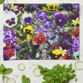 Pansy Foto Collage: Kaleidoskop der blühenden Schö Geschirrtuch (Gefaltet)