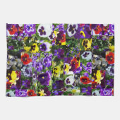 Pansy Foto Collage: Kaleidoskop der blühenden Schö Geschirrtuch (Horizontal)