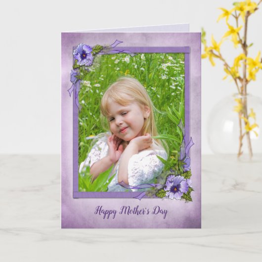 Pansy Foto Rahmen für Muttertag Karte (Gelbe Blume)
