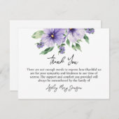 Pansy Funeral Thank You Card Bereavement Dankeskarte (Vorne/Hinten)