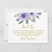 Pansy Funeral Thank You Card Bereavement Dankeskarte (Vorderseite)