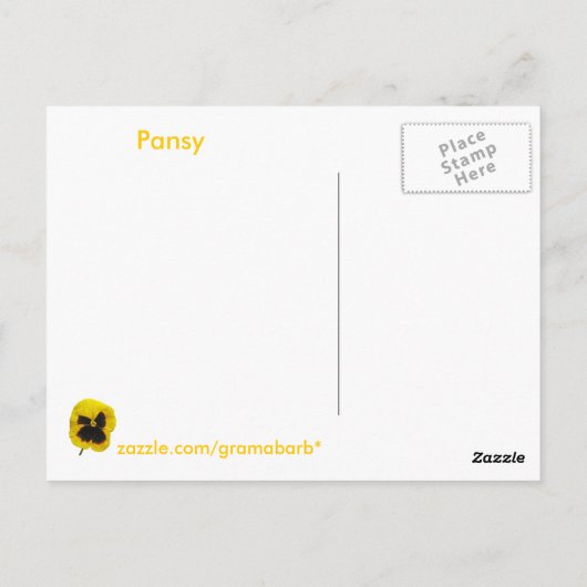 Pansy Garden Postcard Postkarte (Rückseite)