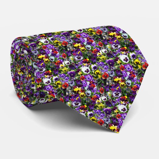 Pansy Garden Varieté, Neck Tie Krawatte (Gerollt)