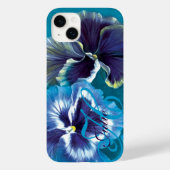 Pansy Gemälde Blumenaqua blauer Name Case-Mate iPhone Hülle (Rückseite)