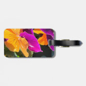 Pansy-Gepäckmarke - Orange und Lila Gepäckanhänger (Rückseite horizontal)