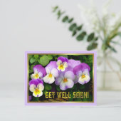 Pansy ~ Get Well Postcard Postkarte (Stehend Vorderseite)