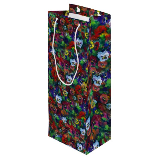 Pansy Gift bag (rot) Geschenktüte Für Weinflaschen (Rückseite Schrägansicht)