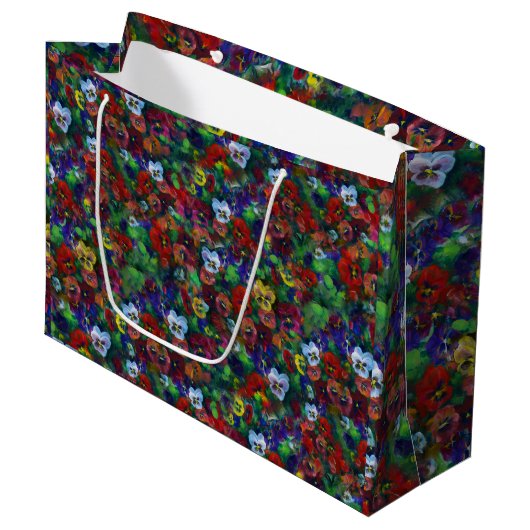 Pansy Gift bag (rot) Große Geschenktüte (Vorderseite Schrägansicht)