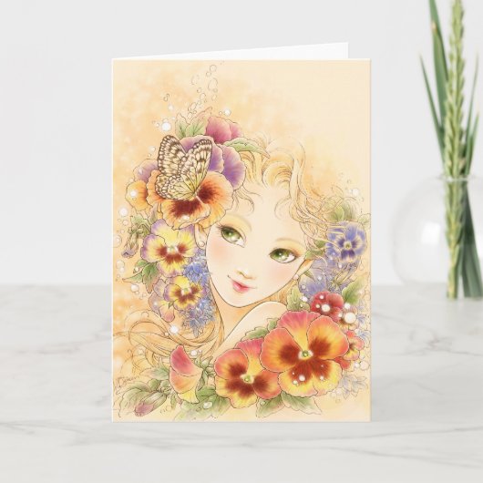Pansy Greeting Card Karte (Vorderseite)