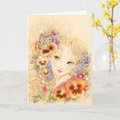 Pansy Greeting Card Karte (Gelbe Blume)
