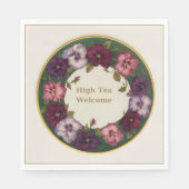 Pansy High Tea Napkins • Ivory & Gold Serviette (Vorderseite)
