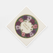 Pansy High Tea Napkins • Ivory & Gold Serviette (Ecke)